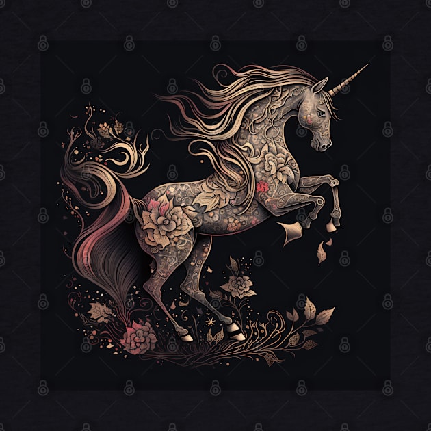 Vintage Unicorn Fairy Tale Unicorn Illustration For Unicorn Lovers by RetroZin